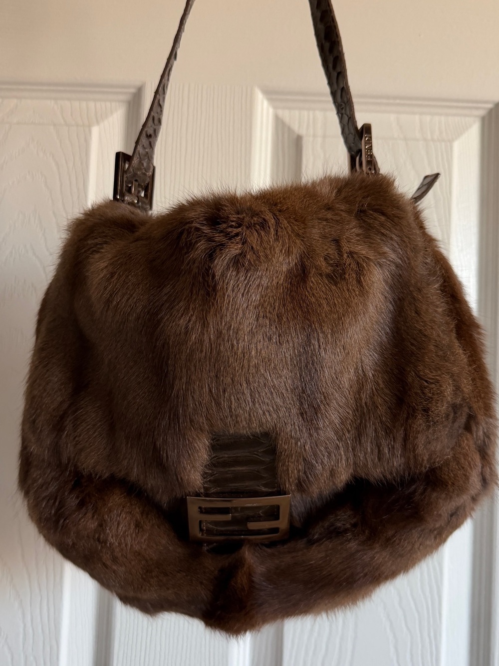 Rare Fendi Brown Mink Fur Mama Mini